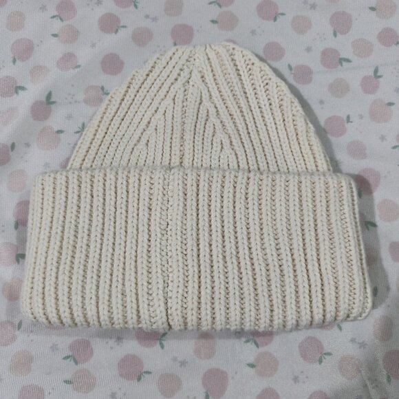 Acne Studios White Knit Hat With A Smiley Face Logo - Picture 4 of 5